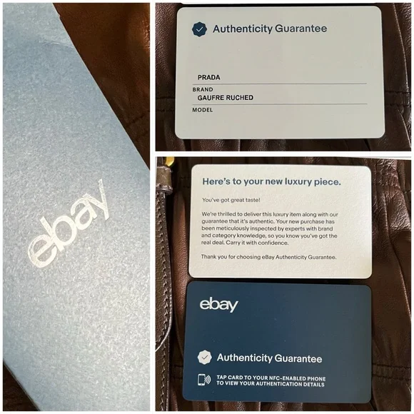 PRADA Nappa Gaufre Ruched Frame Large Bag Brown Soft Leather Tote Purse - Picture 12 of 16